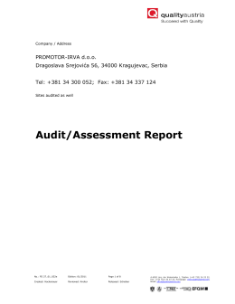 Quality Austria annual surveillance audit report 2012