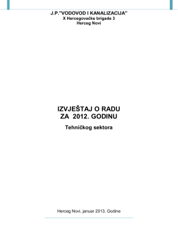 Izvještaj o radu za 2012. - Vodovod i kanalizacija Herceg Novi