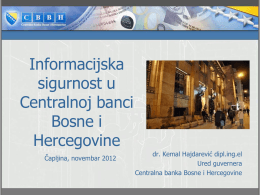 Informacijska sigurnost u Centralnoj banci Bosne i Hercegovine