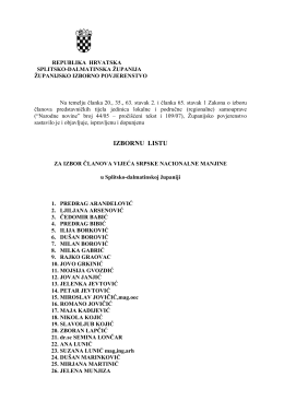 izborna lista za izbor članova vijeća srpske nacionalne manjine u