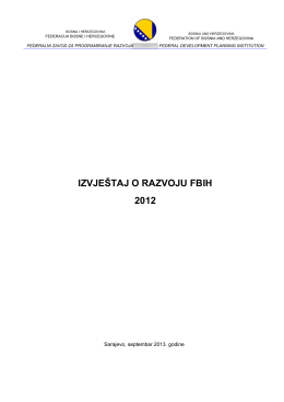 izvještaj o razvoju fbih 2012 - Federalni zavod za programiranje