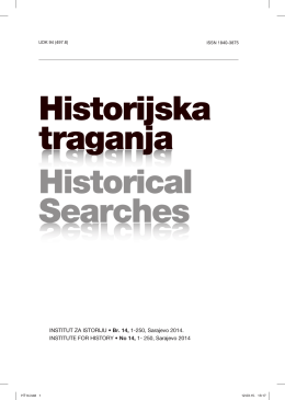 Historijska traganja, br. 14 - Institut za istoriju Sarajevo