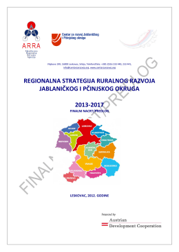 Regionalna strategija ruralnog razvoja Jablaničkog i Pčinjskog okruga