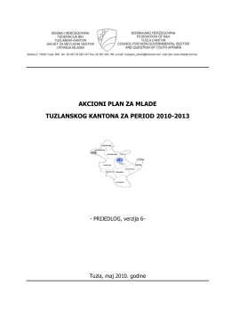 akcioni plan za mlade tuzlanskog kantona za period 2010-2013