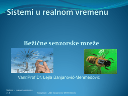 Bežične senzorske mreže - Vanr.prof.dr. Lejla Banjanović