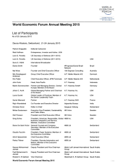 World Economic Forum Annual Meeting 2015 List of Participants