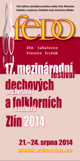 festivalová brožurka - Velký dechový orchestr Zlín