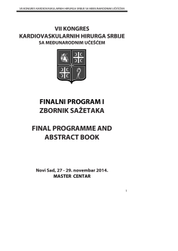 finalni program zbornik sažetaka final programme a abstract book
