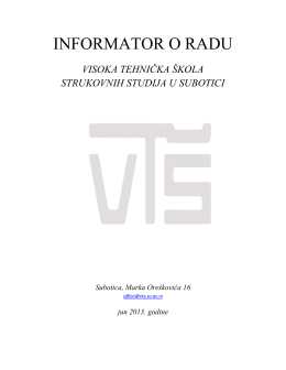 INFORMATOR O RADU - www .vts.su.ac.rs