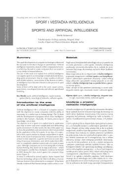 sport i veštačka inteligencija sports and artificial intelligence