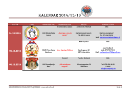 Kalendar 2014/15/16 - Savez srpskog folklora Švajcarske