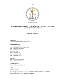 Prvi deo (pdf) - usvmr - udruzenje sudskih vestaka medicine rada