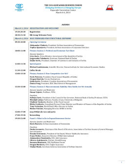 AGENDA March 3, 2014 REGISTRATION AND WELCOME March 4