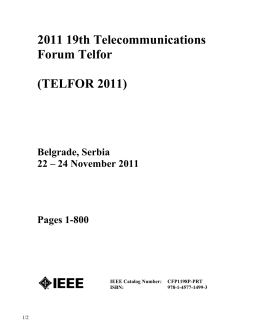 2011 19th Telecommunications Forum Telfor