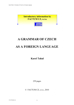 a grammar of czech as a foreign language