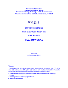 KVALITET VODA - Water Workshop