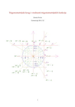 Trigonometrijski krug i vrednosti trigonometrijskih funkcija