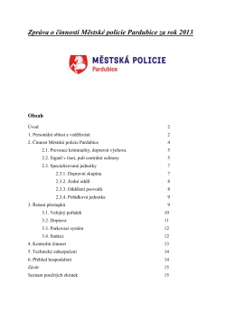 Zpráva o činnosti 2013 - Městská policie Pardubice