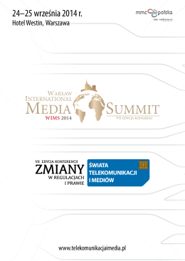 WIMS 2014 - Warsaw international Media Summit