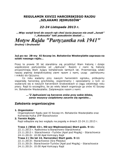 Regulamin Rajdu - Hufiec ZHP Starachowice