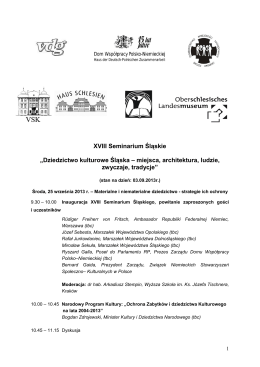 XVIII Seminarium Śląskie - Towarzystwo Społeczno