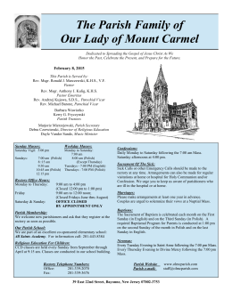 February 8, 2015 - Our Lady of Mt. Carmel
