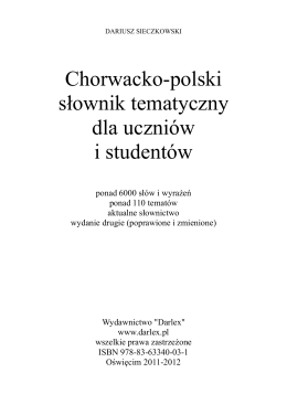 Chorwacko-polski słownik tematyczny dla uczniów i studentów