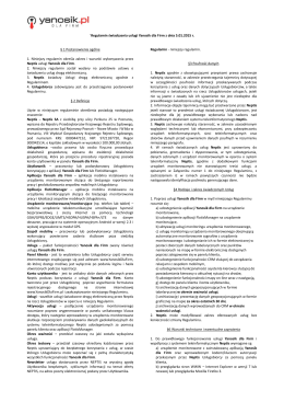 `Regulamin świadczenia usługi Yanosik dla Firm z dnia 5.01.2015 r