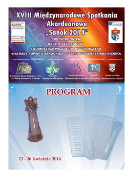 PROGRAM XVIII MSA Sanok 2014 - Państwowa Szkoła Muzyczna I i