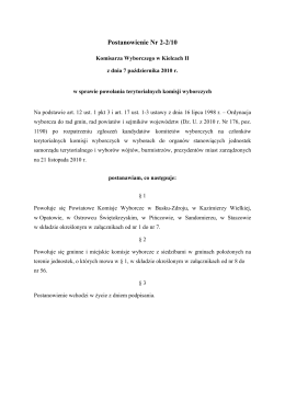 UCHWAŁA NR 6.2014 Gminnej Komisji Wyborczej w Bielawach z