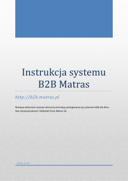 Instrukcja systemu B2B Matras