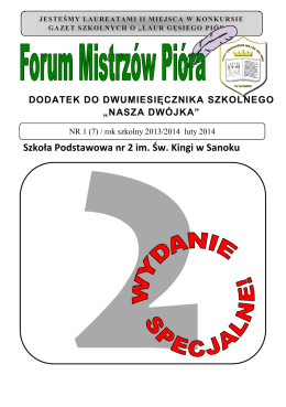 Forum Mistrzów Pióra - Szkoła Podstawowa nr 2 im. Św. Kingi w