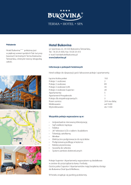 "Hotel Bukovina Fact Sheet"