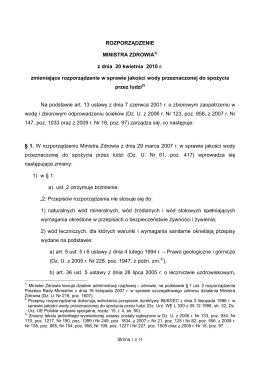 Rozporządzenie Ministra Zdrowia z dnia 20 kwietnia 2010 r