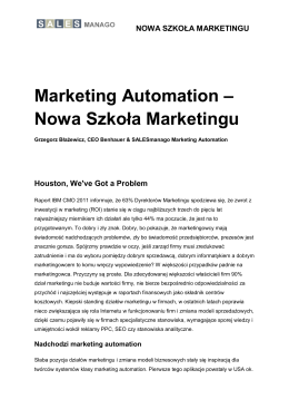 „Marketing Automation – Nowa Szkoła Marketingu” – tutaj do