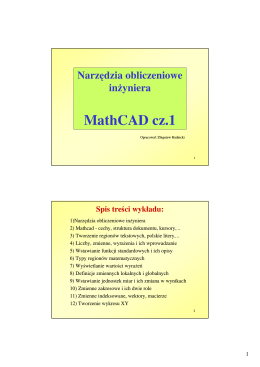 Mathcad cz.1 - obliczenia i wykresy.
