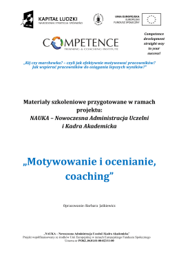 „Motywowanie i ocenianie, coaching”