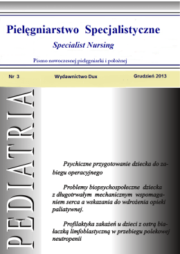 Pielęgniarstwo Specjalistyczne Nr 3 Grudzień 2013