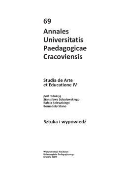 Annales Universitatis Paedagogicae Cracoviensis 69