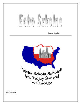 Echo Szkolne 2012-2013 nr1 - Polska Szkoła im. Trójcy Św.