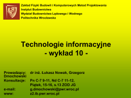 TI - wykład 10.pdf - Zakład Fizyki Budowli i Komputerowych Metod