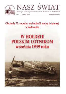 "NASZ ŚWIAT" – Nr 1 - 1 września 2014 r." (PDF – zobacz, ok. 0.2 MB)