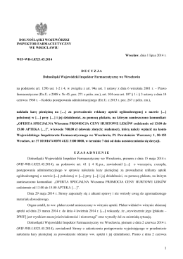 WIF-WR-I8523.45.2014 - Wojewódzki Inspektorat Farmaceutyczny