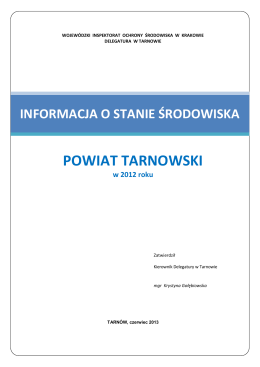 Informacja o stanie środowiska w powiecie tarnowskim w 2012 roku