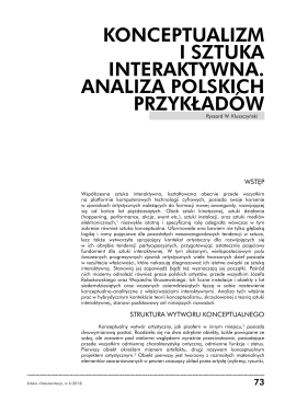 konceptualizm i sztuka interaktywna. analiza polskich przykładów