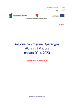 Regionalny Program Operacyjny Warmia i Mazury na lata 2014-2020