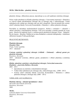 Stiahnuť CV v PDF - MUDr. Miloš Križko