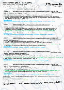 Denné menu (20.4. – 24 24.4.2015)