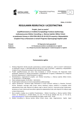 Regulamin rekrutacji i uczestnictwa v.15.10.2014 r.