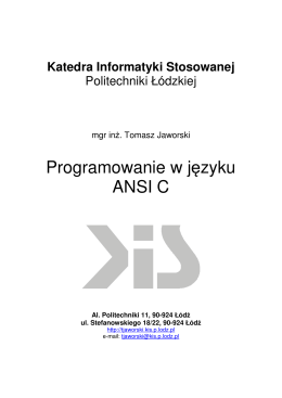 Programowanie w języku ANSI C